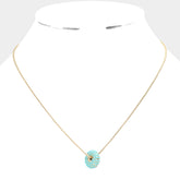 Bead Embellished Ring Pendant Necklace